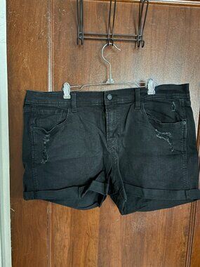 Black Distressed Shorts (Old Navy, Size 16)